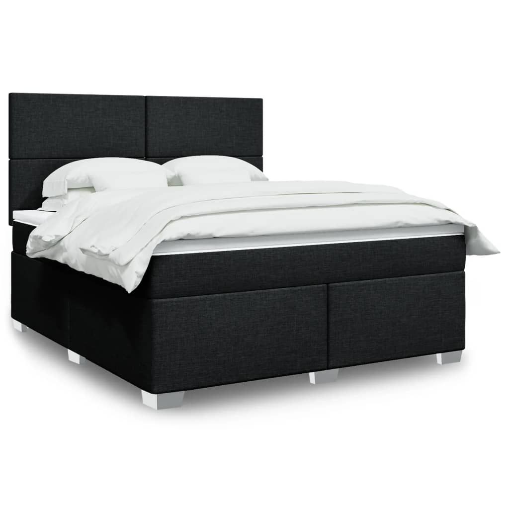 Boxspring met matras stof zwart 180x200 cm is nu te koop bij PeponiXL, paradijselijk wonen!