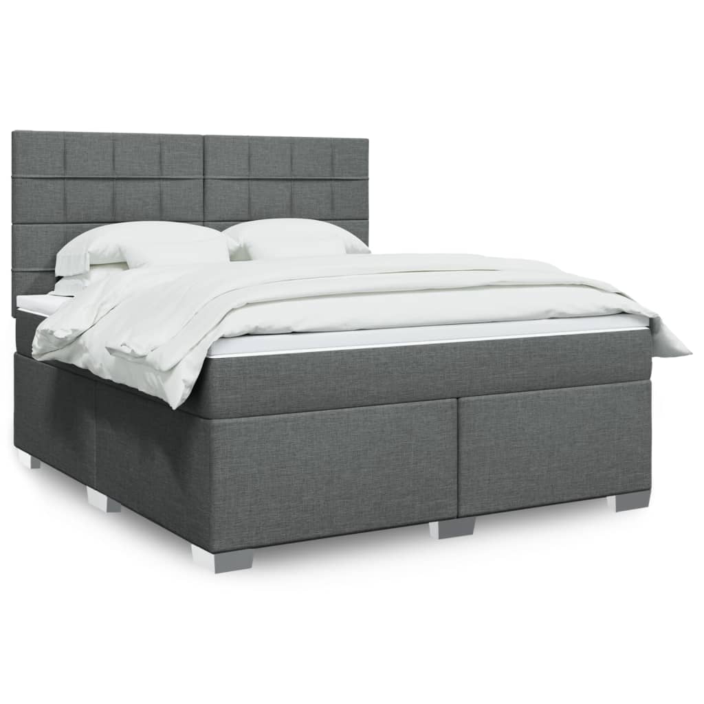 Boxspring met matras stof donkergrijs 180x200 cm is nu te koop bij PeponiXL, paradijselijk wonen!