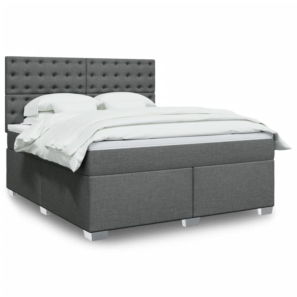 Boxspring met matras stof donkergrijs 180x200 cm is nu te koop bij PeponiXL, paradijselijk wonen!