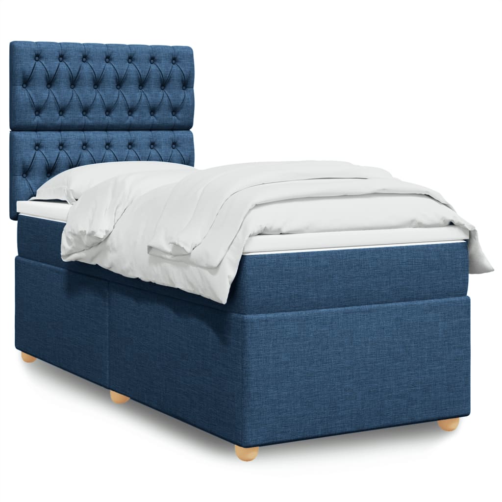 Boxspring met matras stof blauw 80x200 cm is nu te koop bij PeponiXL, paradijselijk wonen!