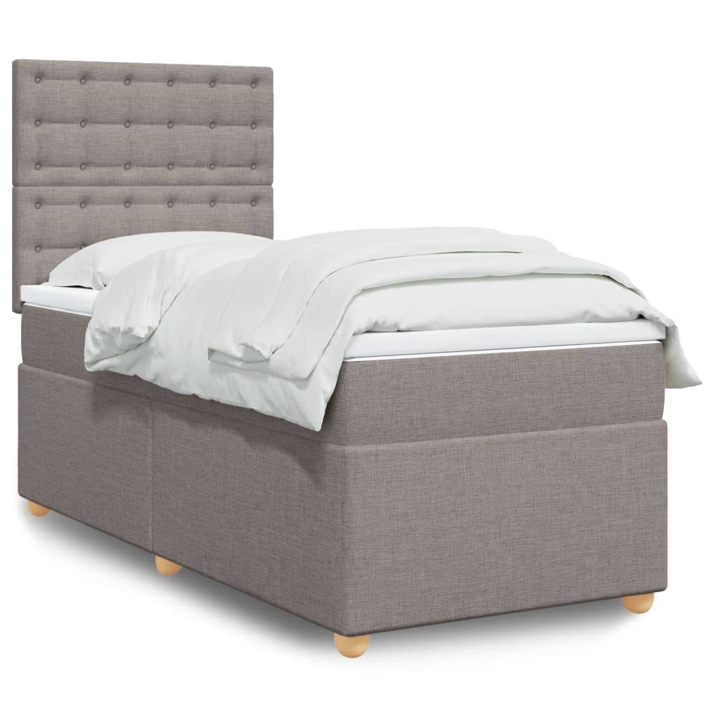 Boxspring met matras stof taupe 80x200 cm is nu te koop bij PeponiXL, paradijselijk wonen!