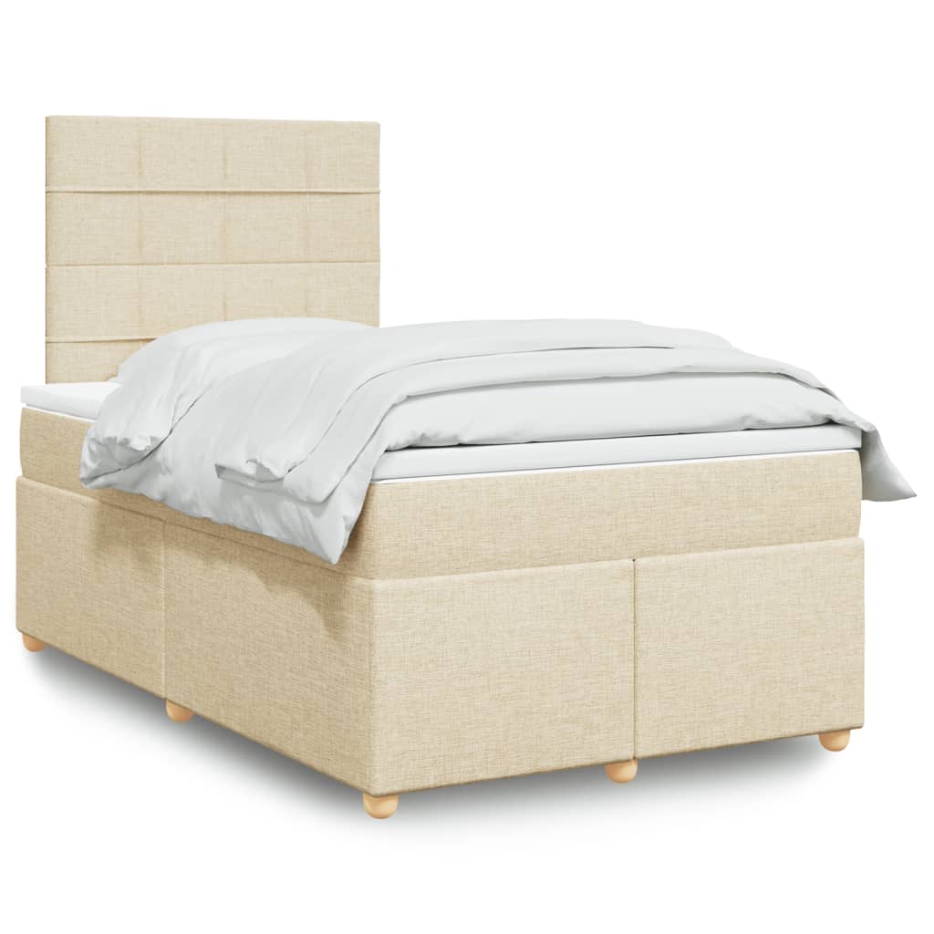 Boxspring met matras stof crèmekleurig 120x190 cm is nu te koop bij PeponiXL, paradijselijk wonen!