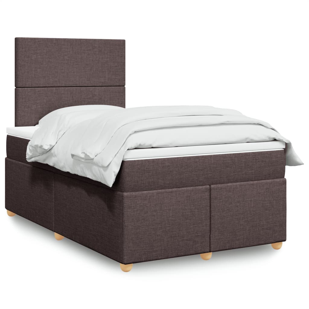 Boxspring met matras stof donkerbruin 120x200 cm is nu te koop bij PeponiXL, paradijselijk wonen!