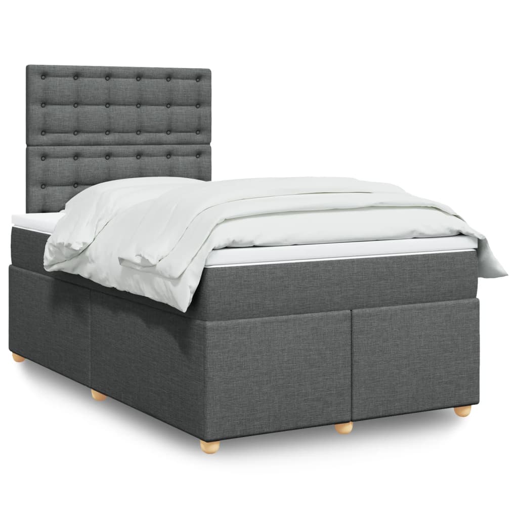 Boxspring met matras stof donkergrijs 120x200 cm is nu te koop bij PeponiXL, paradijselijk wonen!