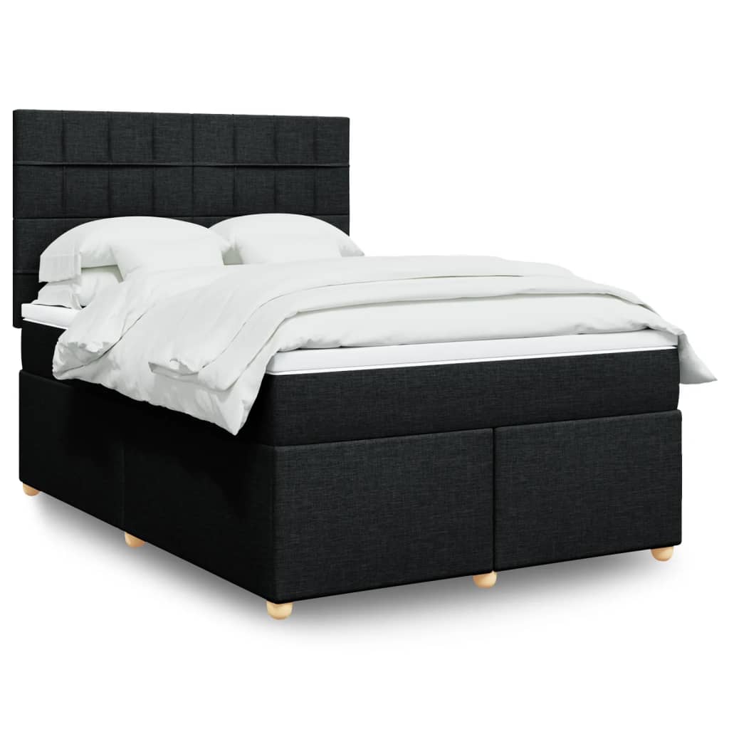 Boxspring met matras stof zwart 140x200 cm is nu te koop bij PeponiXL, paradijselijk wonen!