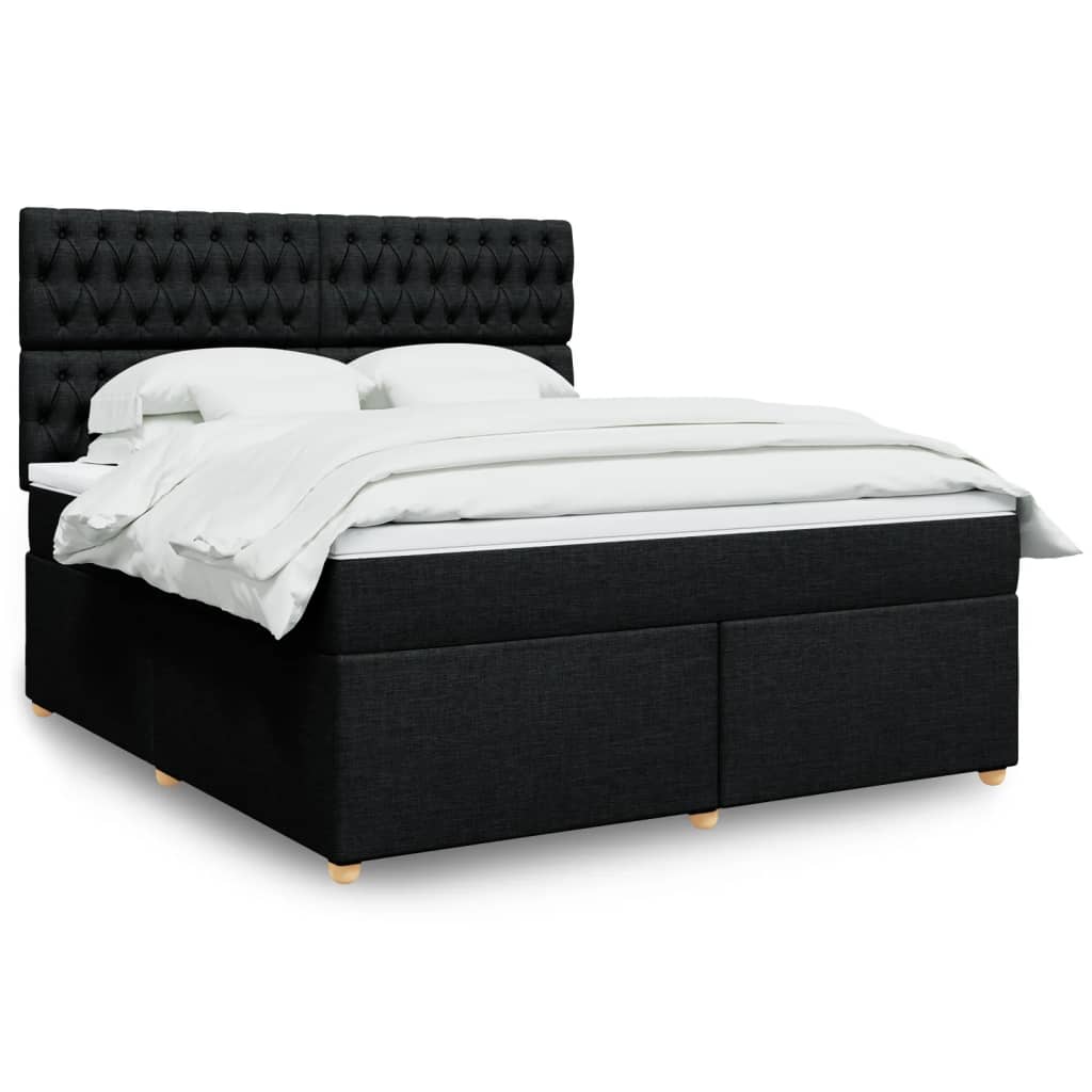 Boxspring met matras stof zwart 180x200 cm is nu te koop bij PeponiXL, paradijselijk wonen!
