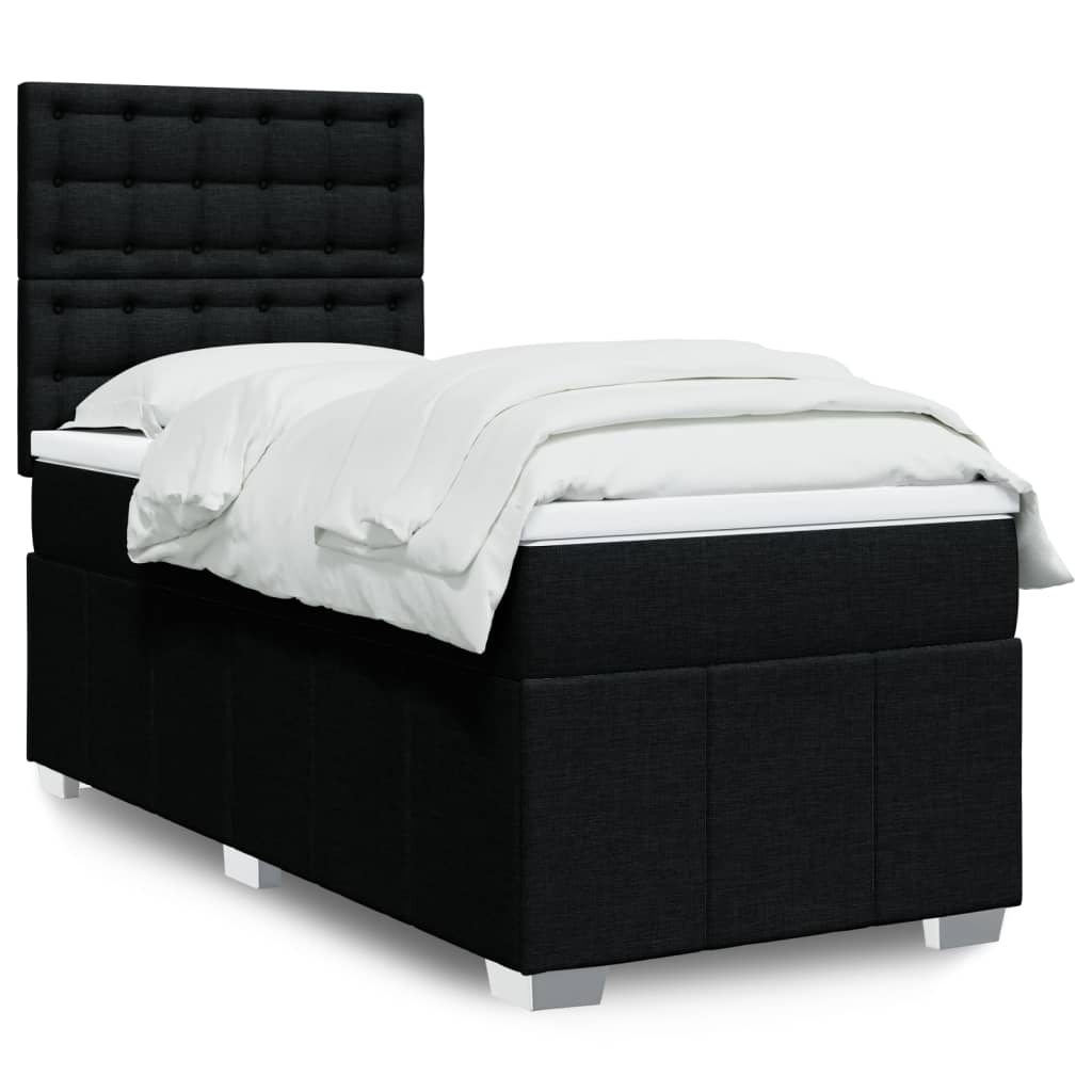 Boxspring met matras stof zwart 80x200 cm is nu te koop bij PeponiXL, paradijselijk wonen!