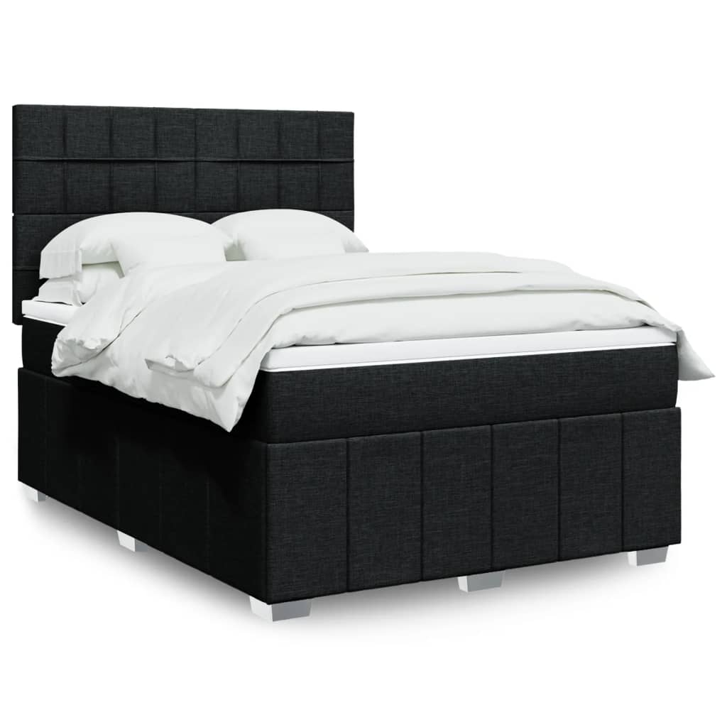 Boxspring met matras stof zwart 140x200 cm is nu te koop bij PeponiXL, paradijselijk wonen!