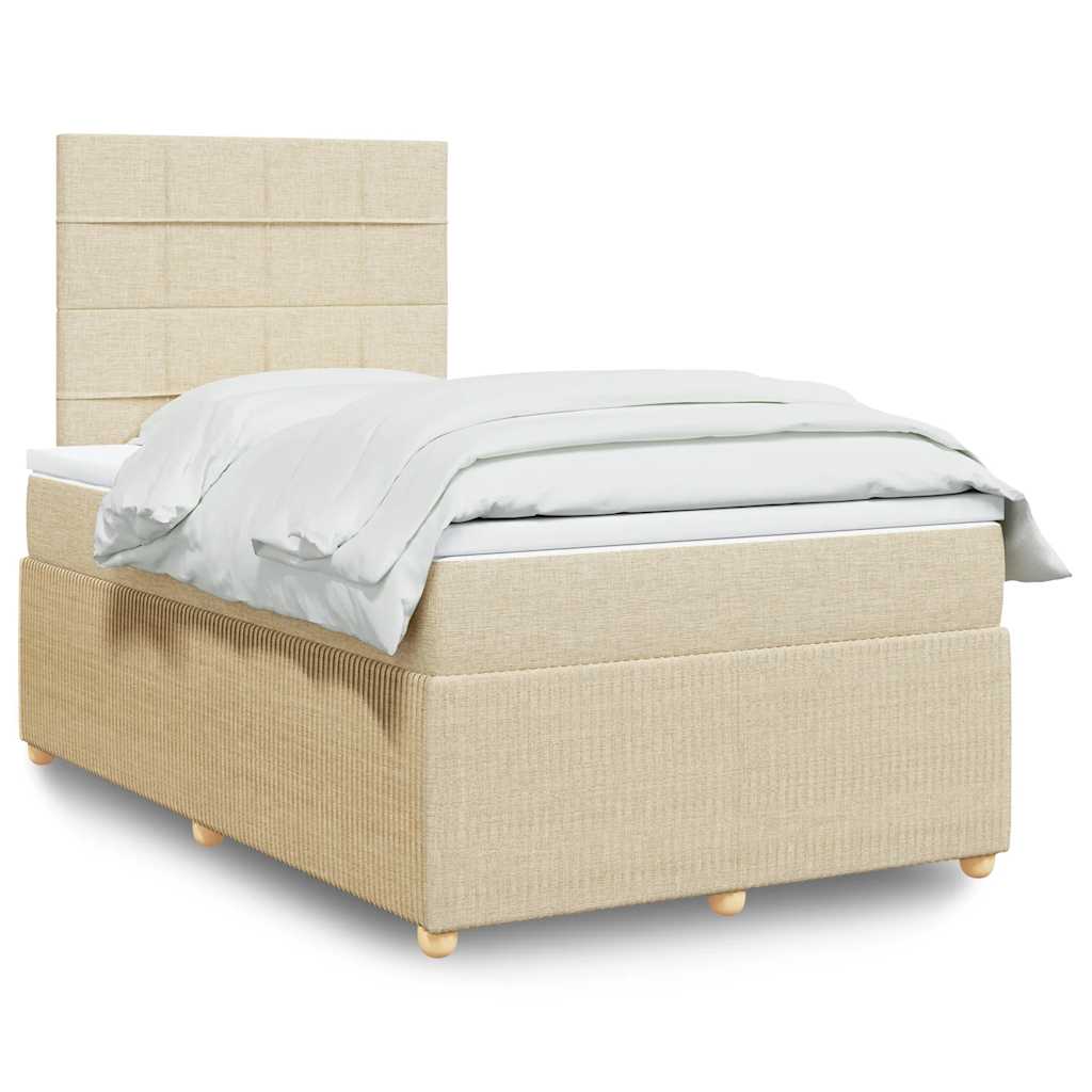 Boxspring met matras stof crèmekleurig 120x200 cm is nu te koop bij PeponiXL, paradijselijk wonen!