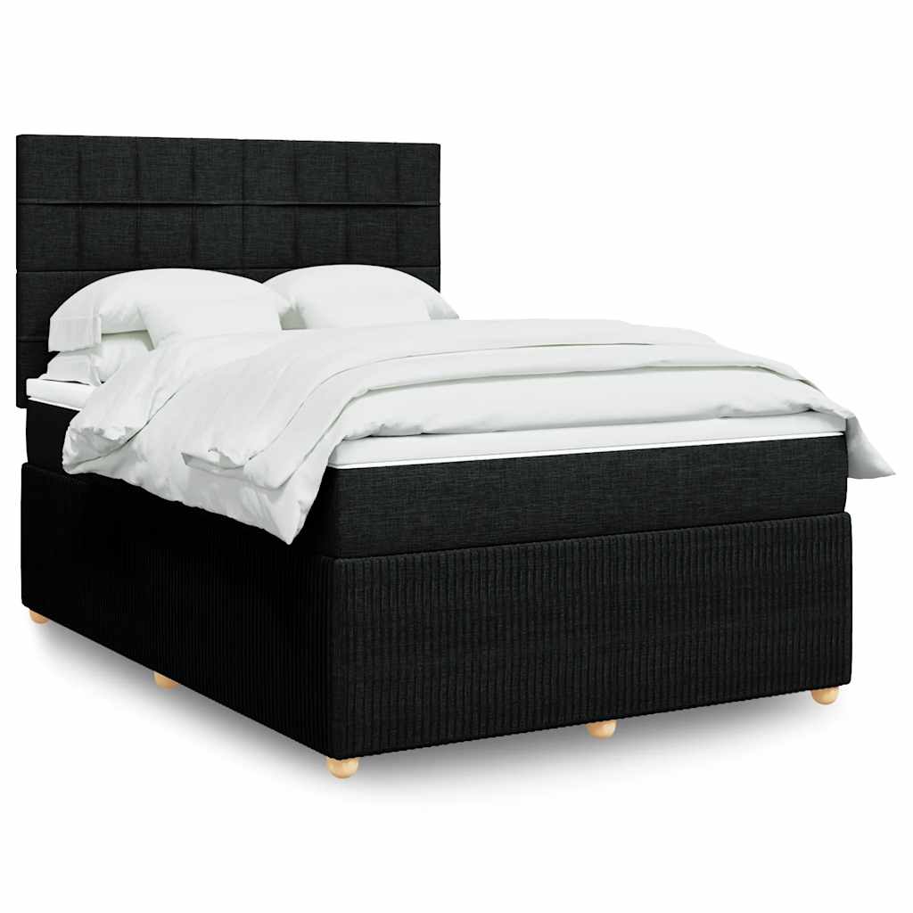 Boxspring met matras stof zwart 140x190 cm is nu te koop bij PeponiXL, paradijselijk wonen!