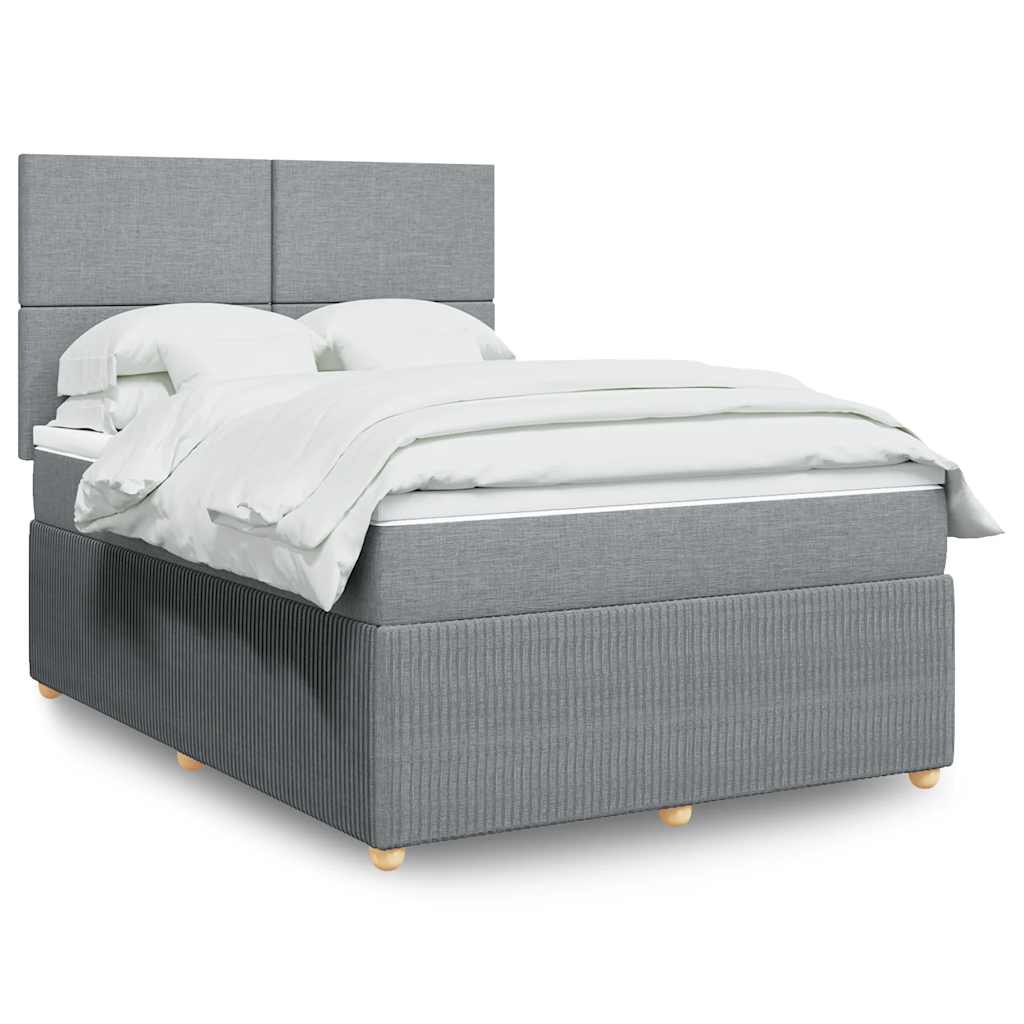 Boxspring met matras stof lichtgrijs 160x200 cm is nu te koop bij PeponiXL, paradijselijk wonen!