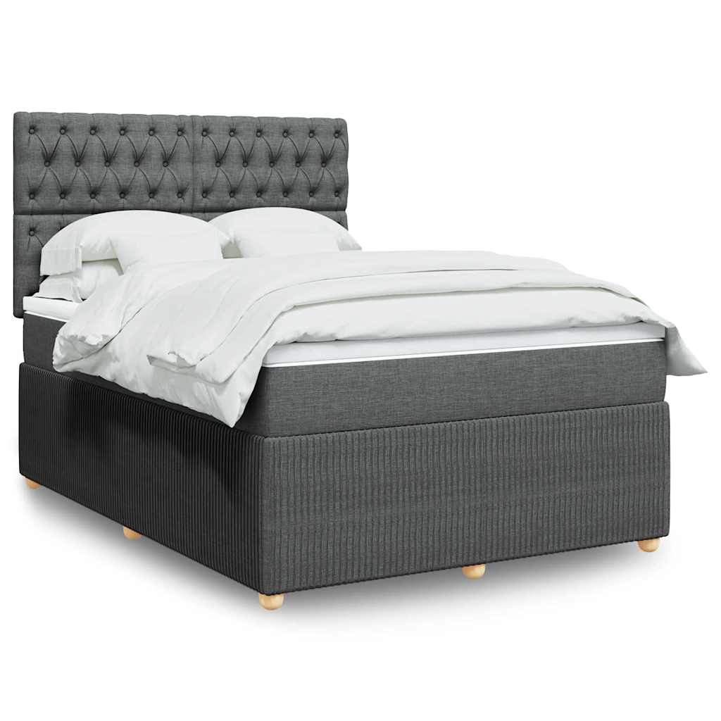Boxspring met matras stof donkergrijs 160x200 cm is nu te koop bij PeponiXL, paradijselijk wonen!