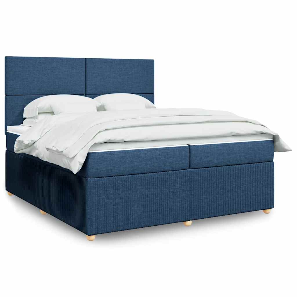 Boxspring met matras stof blauw 200x200 cm is nu te koop bij PeponiXL, paradijselijk wonen!