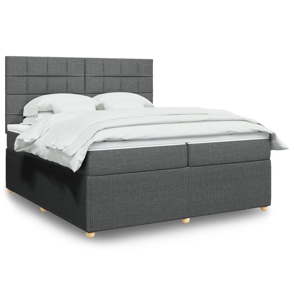 Boxspring met matras stof donkergrijs 200x200 cm is nu te koop bij PeponiXL, paradijselijk wonen!