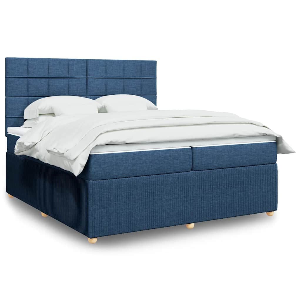Boxspring met matras stof blauw 200x200 cm is nu te koop bij PeponiXL, paradijselijk wonen!
