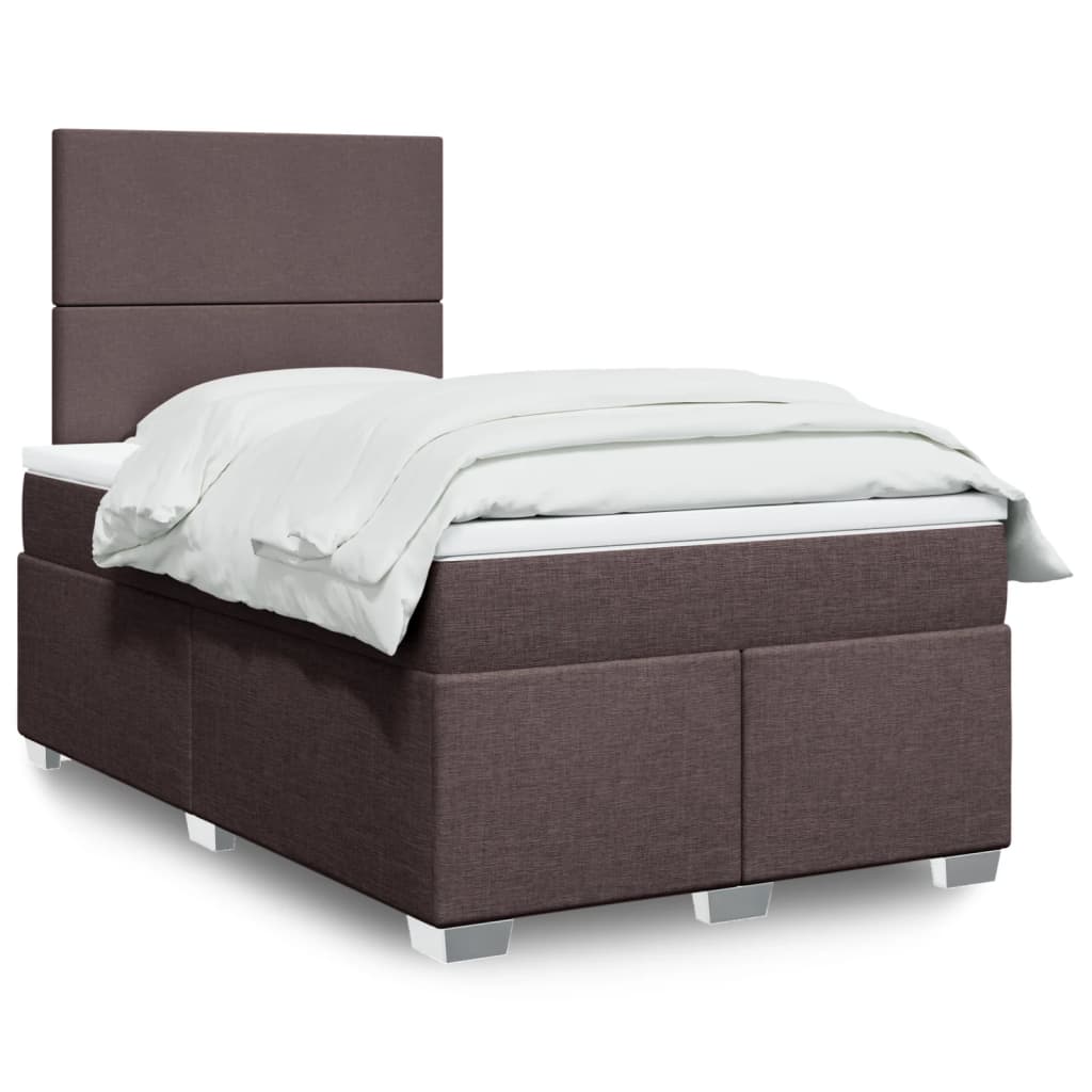 Boxspring met matras stof donkerbruin 120x200 cm is nu te koop bij PeponiXL, paradijselijk wonen!