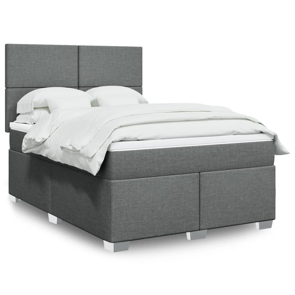 Boxspring met matras stof donkergrijs 140x190 cm is nu te koop bij PeponiXL, paradijselijk wonen!