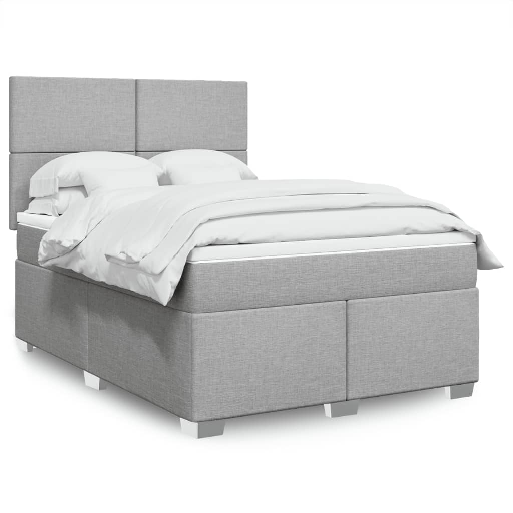 Boxspring met matras stof lichtgrijs 160x200 cm is nu te koop bij PeponiXL, paradijselijk wonen!