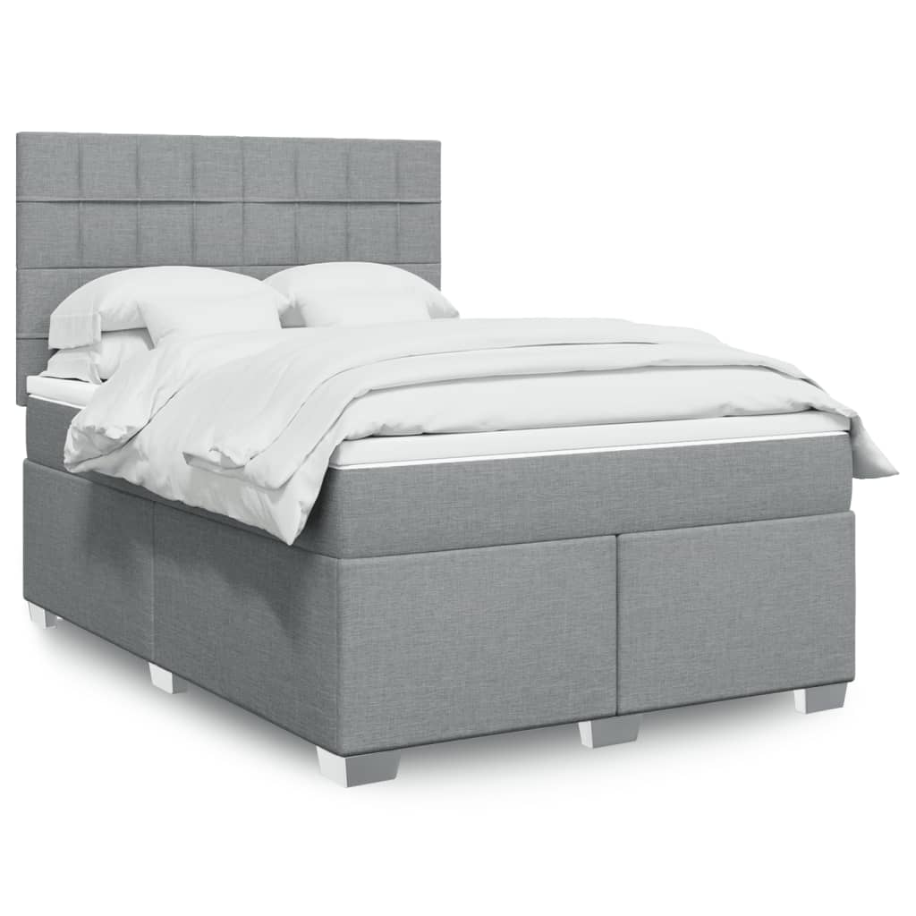Boxspring met matras stof lichtgrijs 160x200 cm is nu te koop bij PeponiXL, paradijselijk wonen!