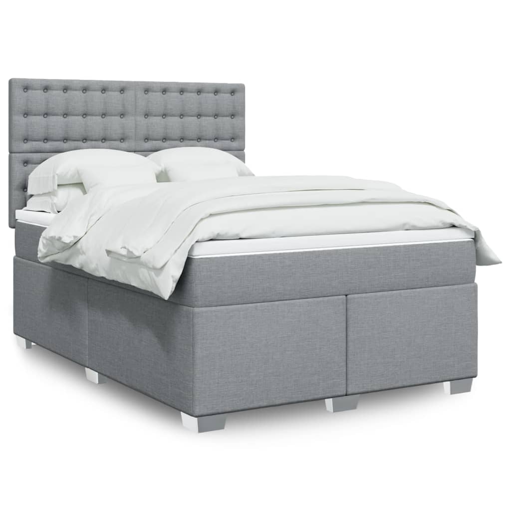 Boxspring met matras stof lichtgrijs 160x200 cm is nu te koop bij PeponiXL, paradijselijk wonen!