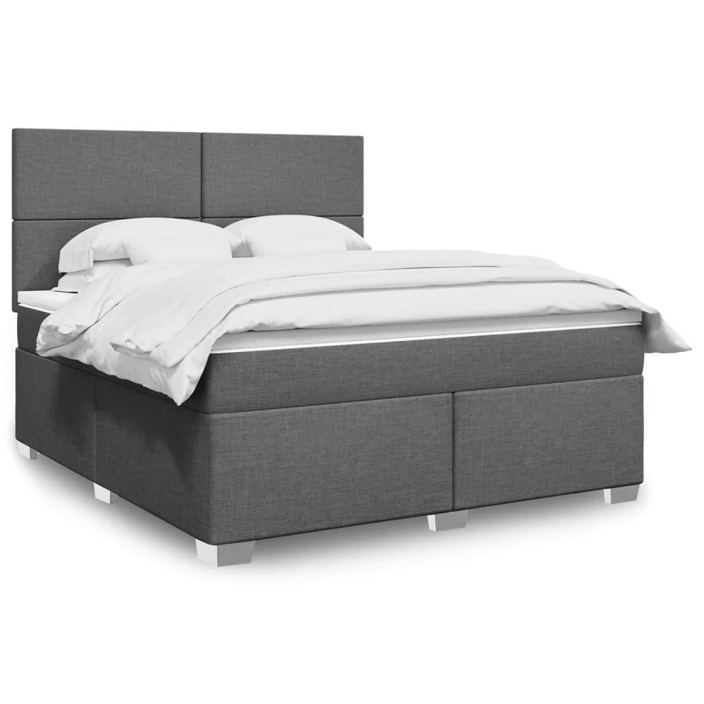Boxspring met matras stof donkergrijs 180x200 cm is nu te koop bij PeponiXL, paradijselijk wonen!