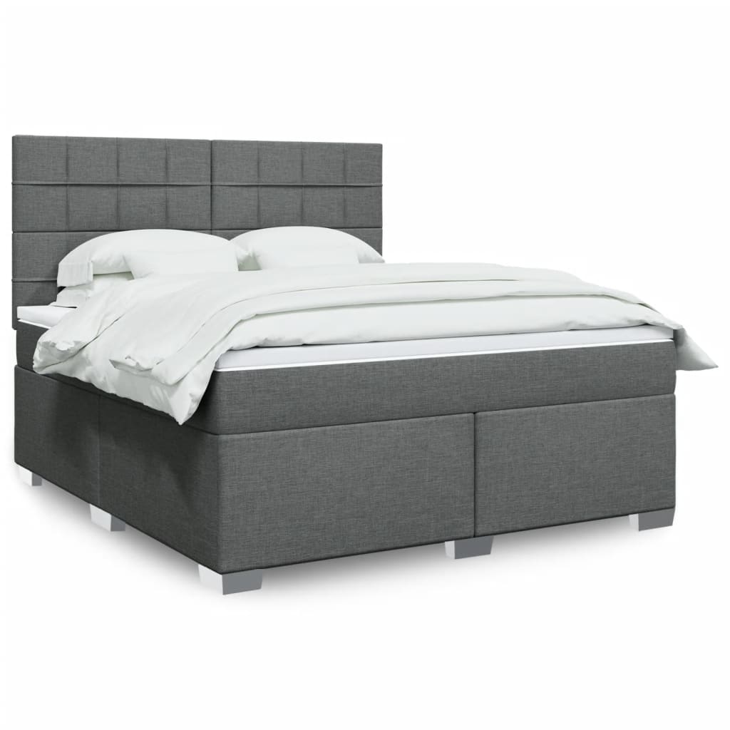 Boxspring met matras stof donkergrijs 180x200 cm is nu te koop bij PeponiXL, paradijselijk wonen!