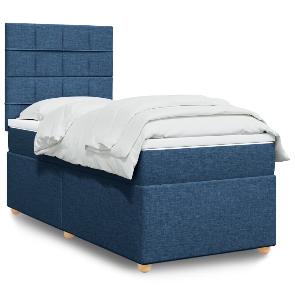 Boxspring met matras stof blauw 80x200 cm is nu te koop bij PeponiXL, paradijselijk wonen!