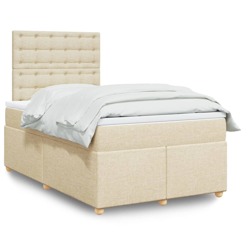 Boxspring met matras stof crèmekleurig 120x200 cm is nu te koop bij PeponiXL, paradijselijk wonen!