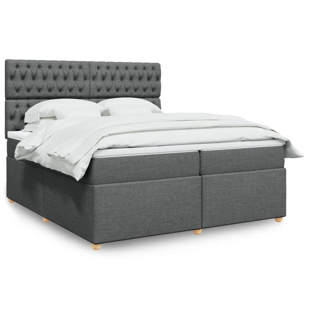 Boxspring met matras stof donkergrijs 200x200 cm is nu te koop bij PeponiXL, paradijselijk wonen!