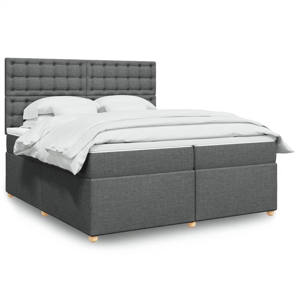 Boxspring met matras stof donkergrijs 200x200 cm is nu te koop bij PeponiXL, paradijselijk wonen!