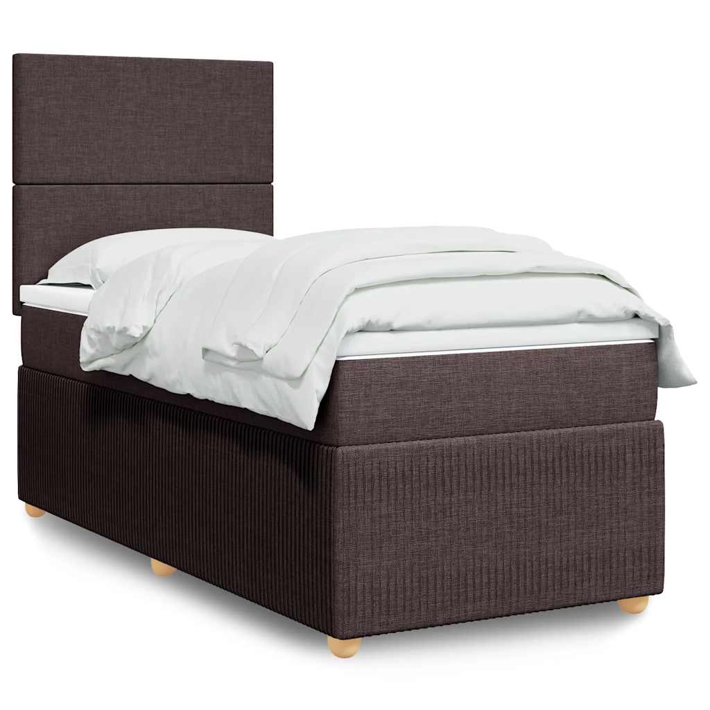Boxspring met matras stof donkerbruin 80x200 cm is nu te koop bij PeponiXL, paradijselijk wonen!
