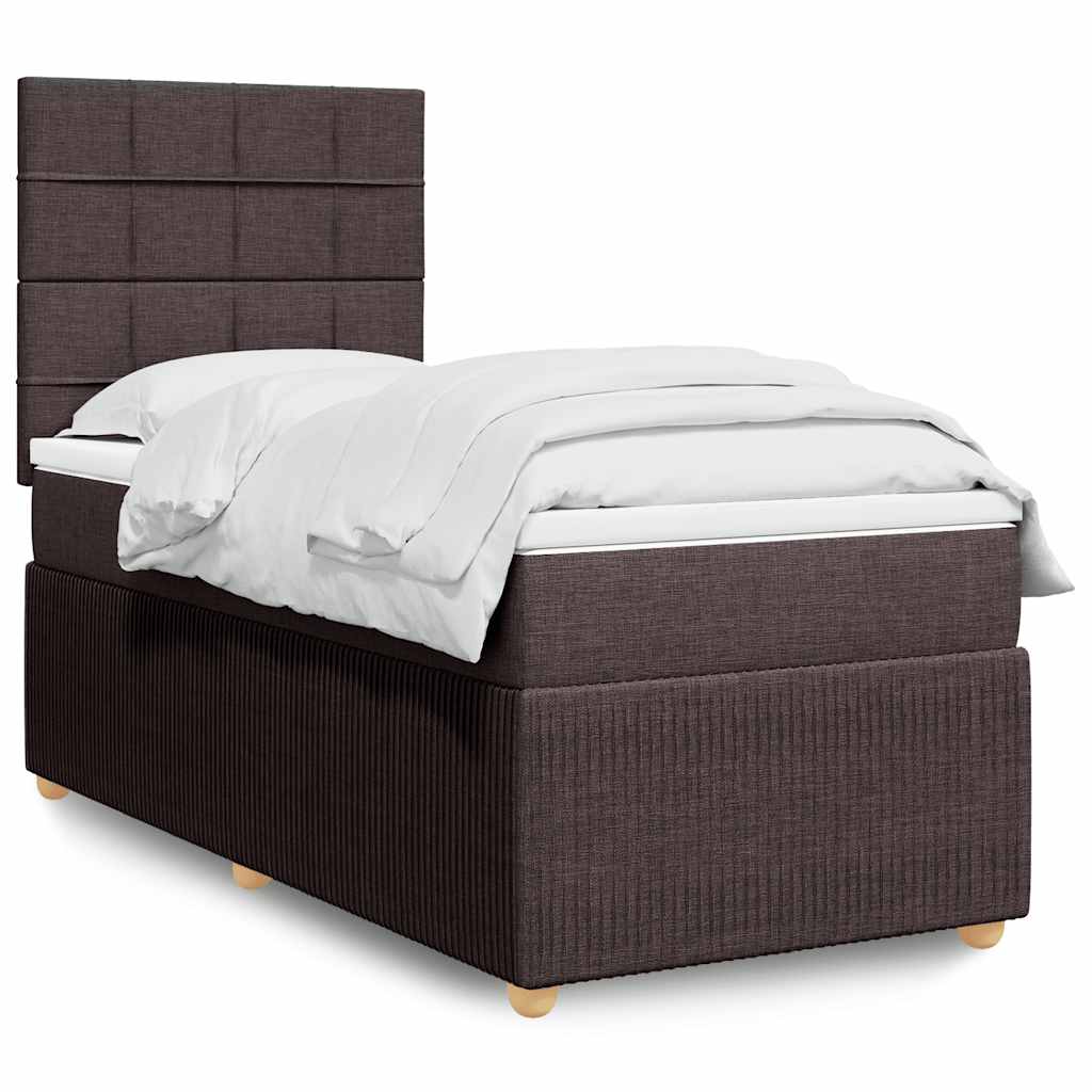 Boxspring met matras stof donkerbruin 80x200 cm is nu te koop bij PeponiXL, paradijselijk wonen!