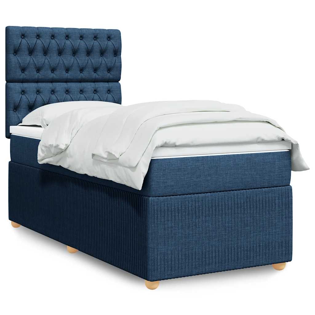 Boxspring met matras stof blauw 80x200 cm is nu te koop bij PeponiXL, paradijselijk wonen!