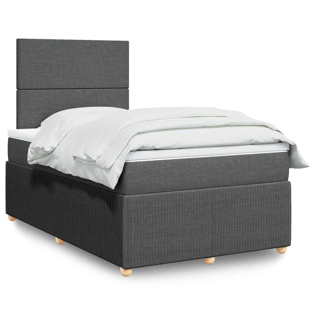 Boxspring met matras stof donkergrijs 120x190 cm is nu te koop bij PeponiXL, paradijselijk wonen!