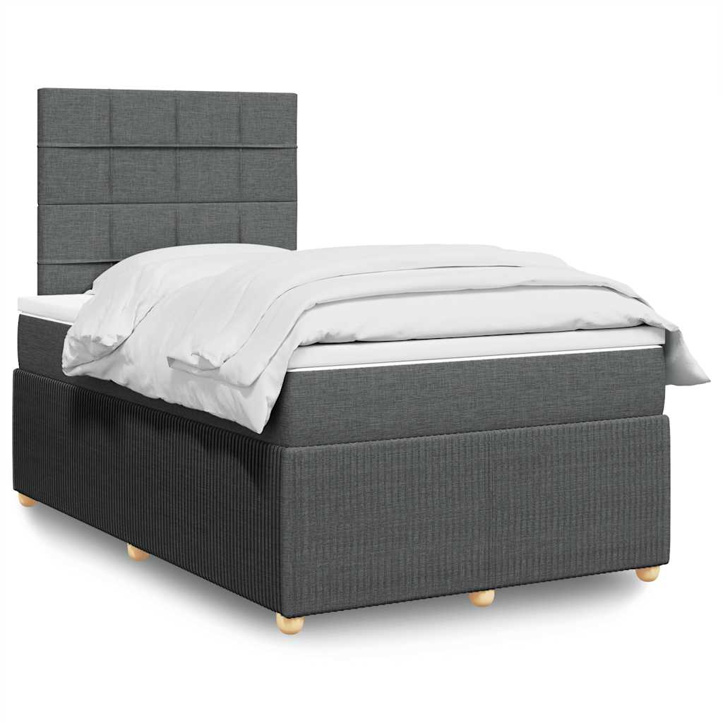 Boxspring met matras stof donkergrijs 120x190 cm is nu te koop bij PeponiXL, paradijselijk wonen!