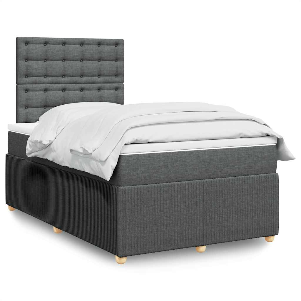 Boxspring met matras stof donkergrijs 120x190 cm is nu te koop bij PeponiXL, paradijselijk wonen!