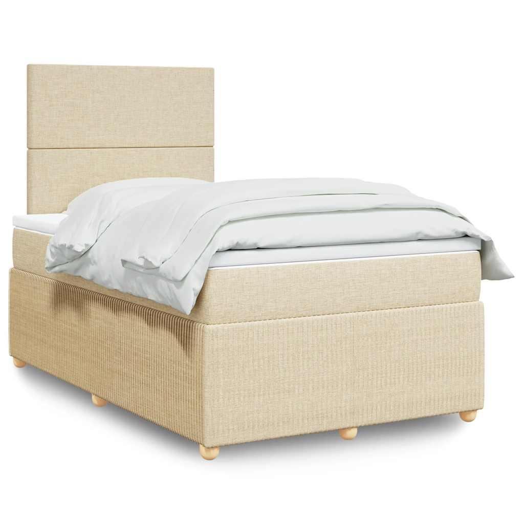 Boxspring met matras stof crèmekleurig 120x200 cm is nu te koop bij PeponiXL, paradijselijk wonen!