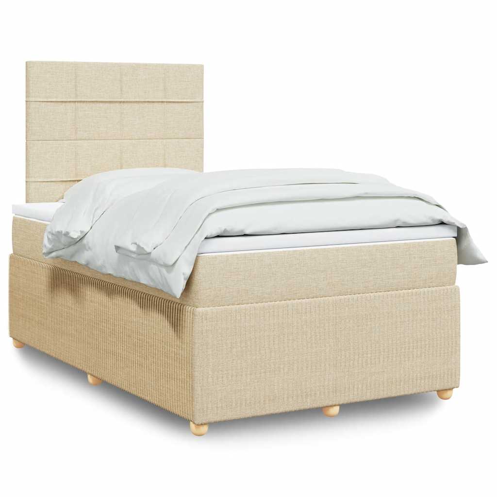 Boxspring met matras stof crèmekleurig 120x200 cm is nu te koop bij PeponiXL, paradijselijk wonen!