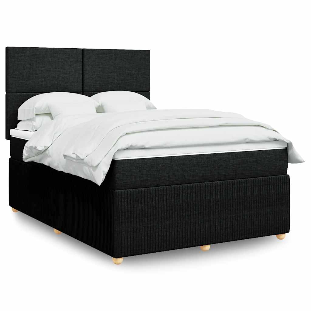 Boxspring met matras stof zwart 140x190 cm is nu te koop bij PeponiXL, paradijselijk wonen!