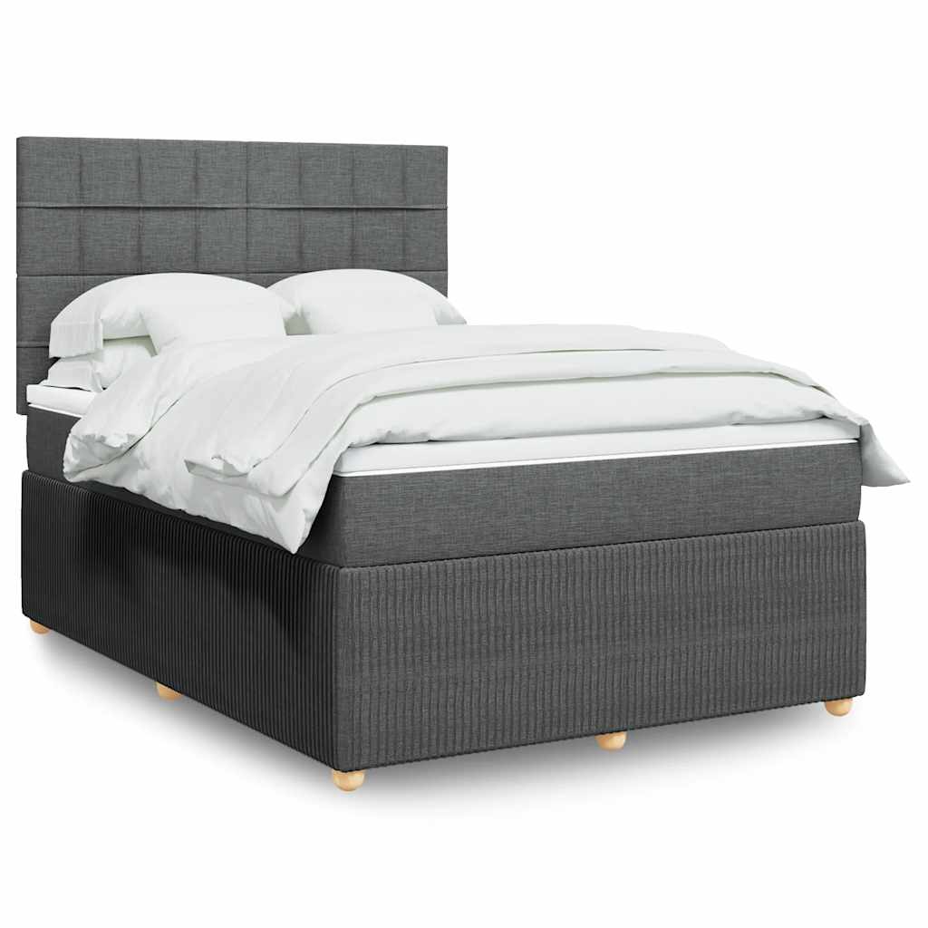 Boxspring met matras stof donkergrijs 140x200 cm is nu te koop bij PeponiXL, paradijselijk wonen!