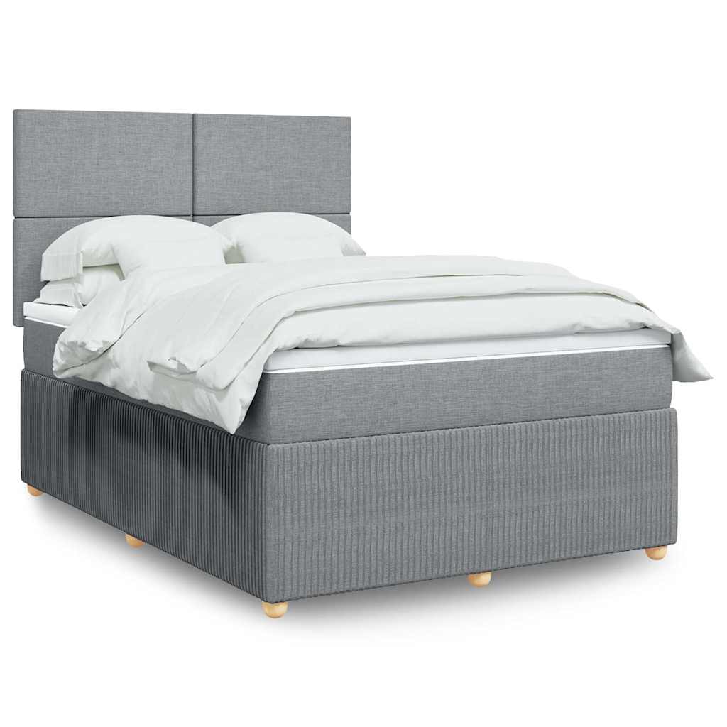 Boxspring met matras stof lichtgrijs 160x200 cm is nu te koop bij PeponiXL, paradijselijk wonen!