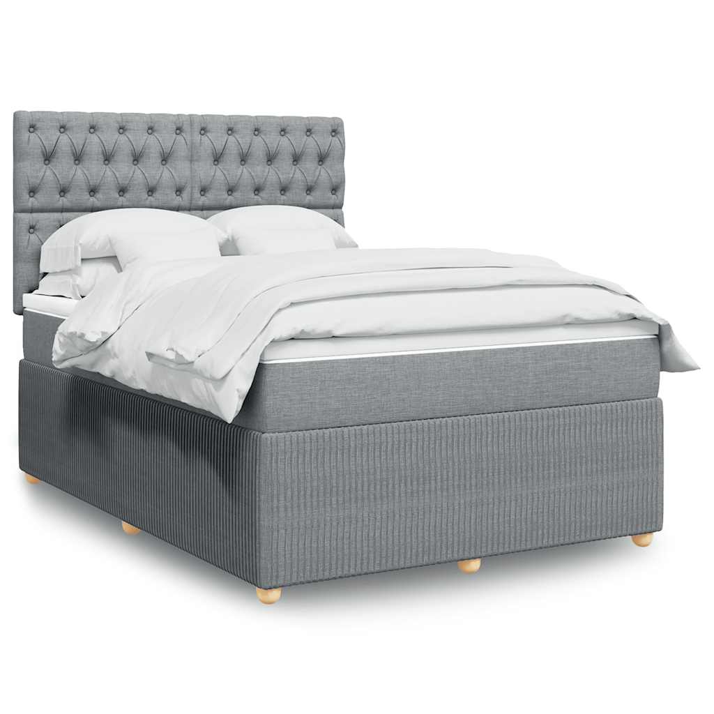 Boxspring met matras stof lichtgrijs 160x200 cm is nu te koop bij PeponiXL, paradijselijk wonen!