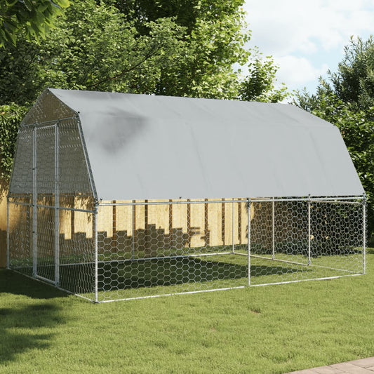 Vogelkooi met deur gegalvaniseerd staal zilverkleurig is nu te koop bij PeponiXL, paradijselijk wonen!