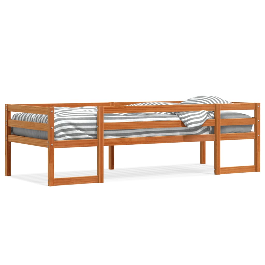 Kinderbedframe massief grenenhout wasbruin 90x190 cm is nu te koop bij PeponiXL, paradijselijk wonen!