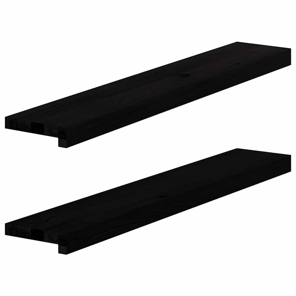 Vensterbanken 2 st 90x15x2 cm massief eikenhout bruin-zwart is nu te koop bij PeponiXL, paradijselijk wonen!
