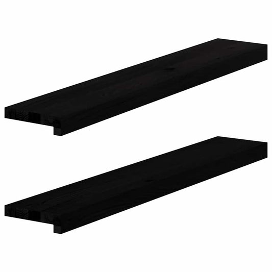 Vensterbanken 2 st 90x15x2 cm massief eikenhout bruin-zwart is nu te koop bij PeponiXL, paradijselijk wonen!