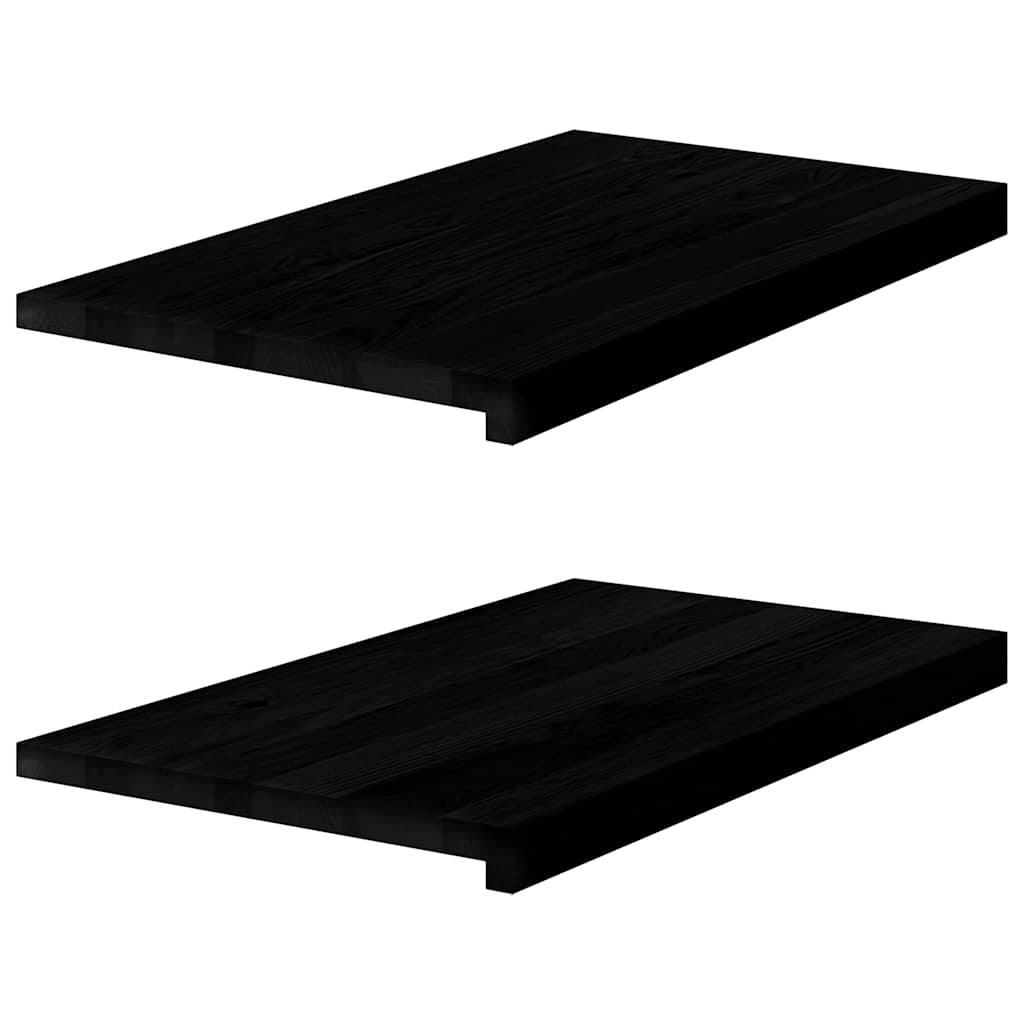 Vensterbanken 2 st 70x40x2 cm massief eikenhout bruin-zwart is nu te koop bij PeponiXL, paradijselijk wonen!