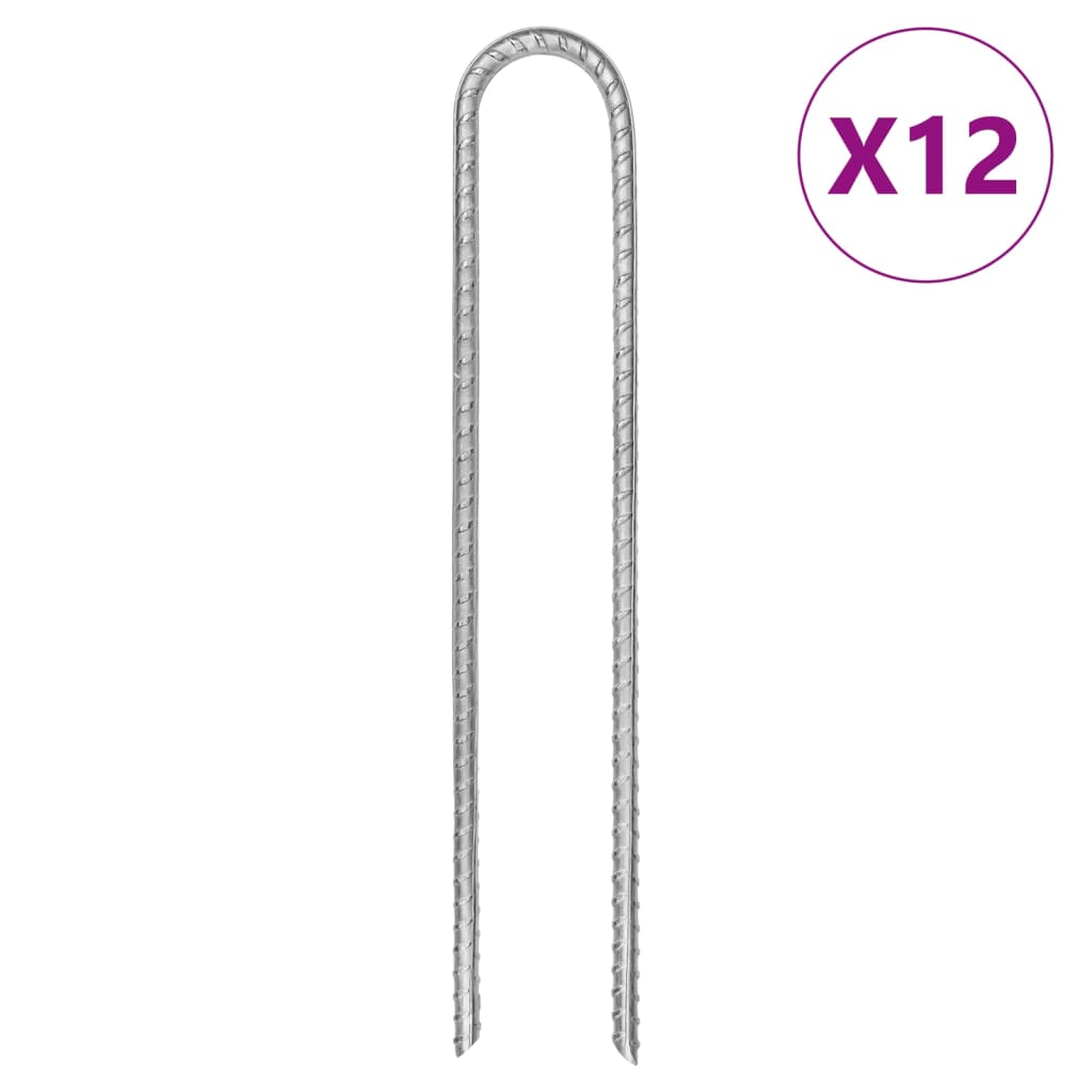 Tentharingen 12 st U-vormig Ø7 mm 30 cm gegalvaniseerd staal is nu te koop bij PeponiXL, paradijselijk wonen!