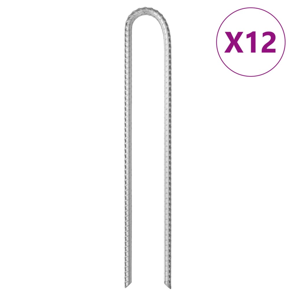 Tentharingen 12 st U-vormig Ø10 mm 37 cm gegalvaniseerd staal is nu te koop bij PeponiXL, paradijselijk wonen!