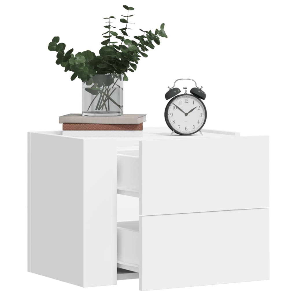 Nachtkastjes 2 st wandgemonteerd 45x30x35 cm wit is nu te koop bij PeponiXL, paradijselijk wonen!